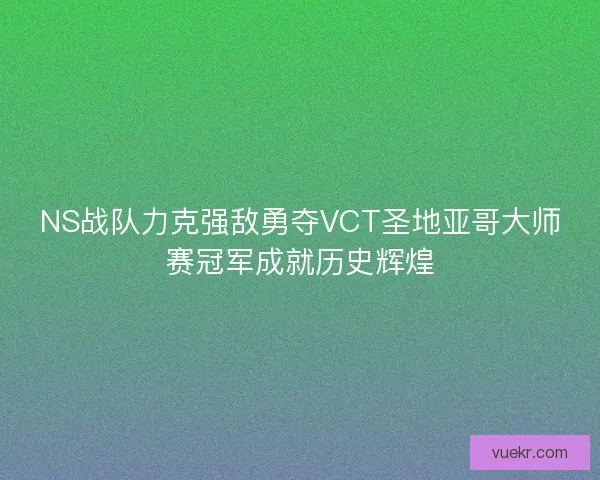 NS战队力克强敌勇夺VCT圣地亚哥大师赛冠军成就历史辉煌